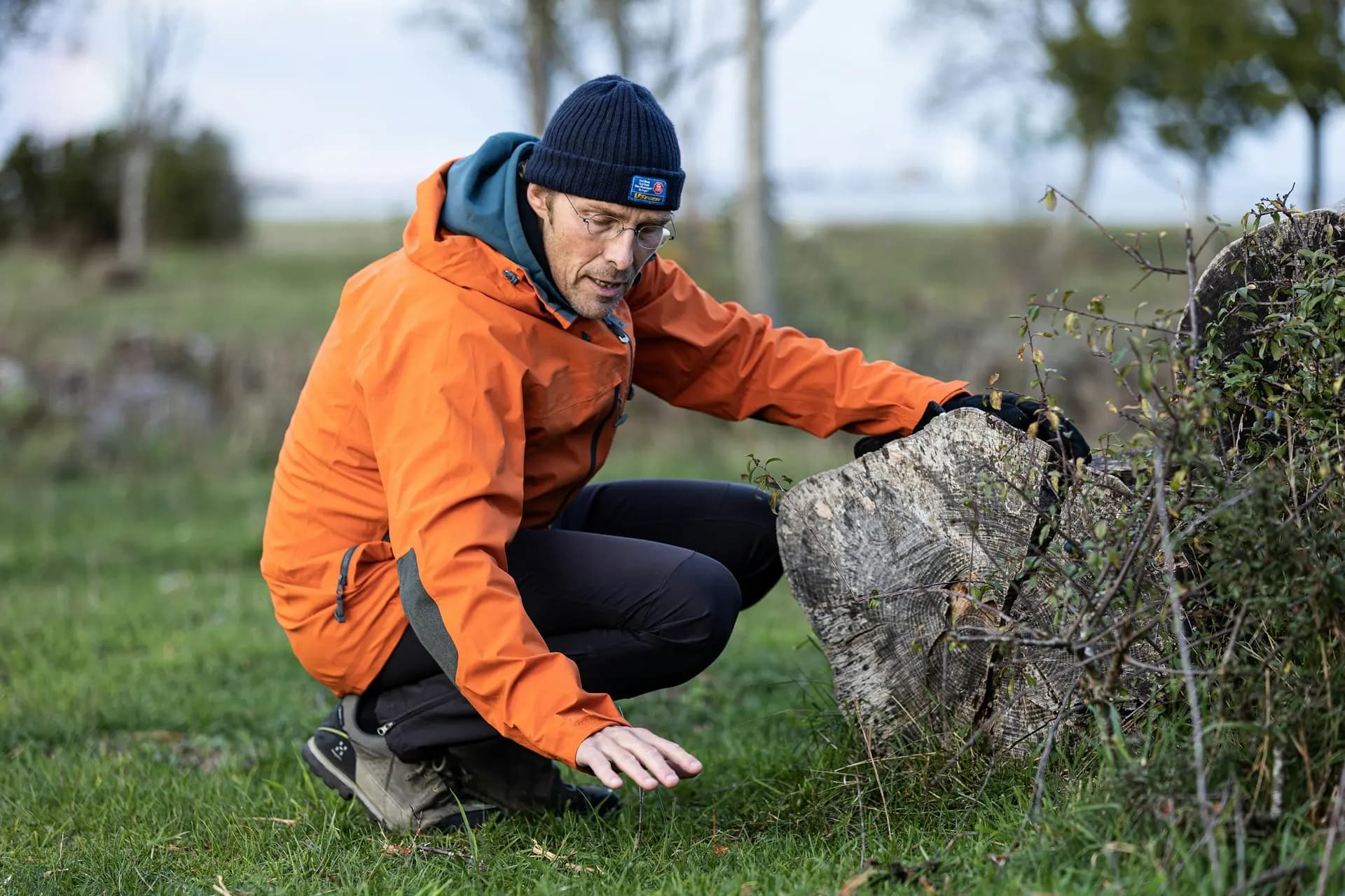 person in forest